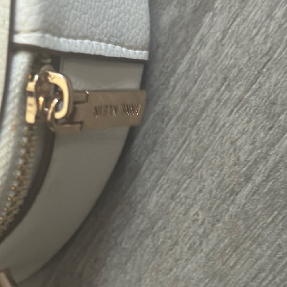Anne Klein Leather Cream & Tan Woven Crossbody Bag with Top Handle - Picture 13 of 15